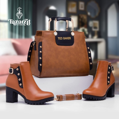 Pack Élégance – Sac + Bottines à Talon 🌟